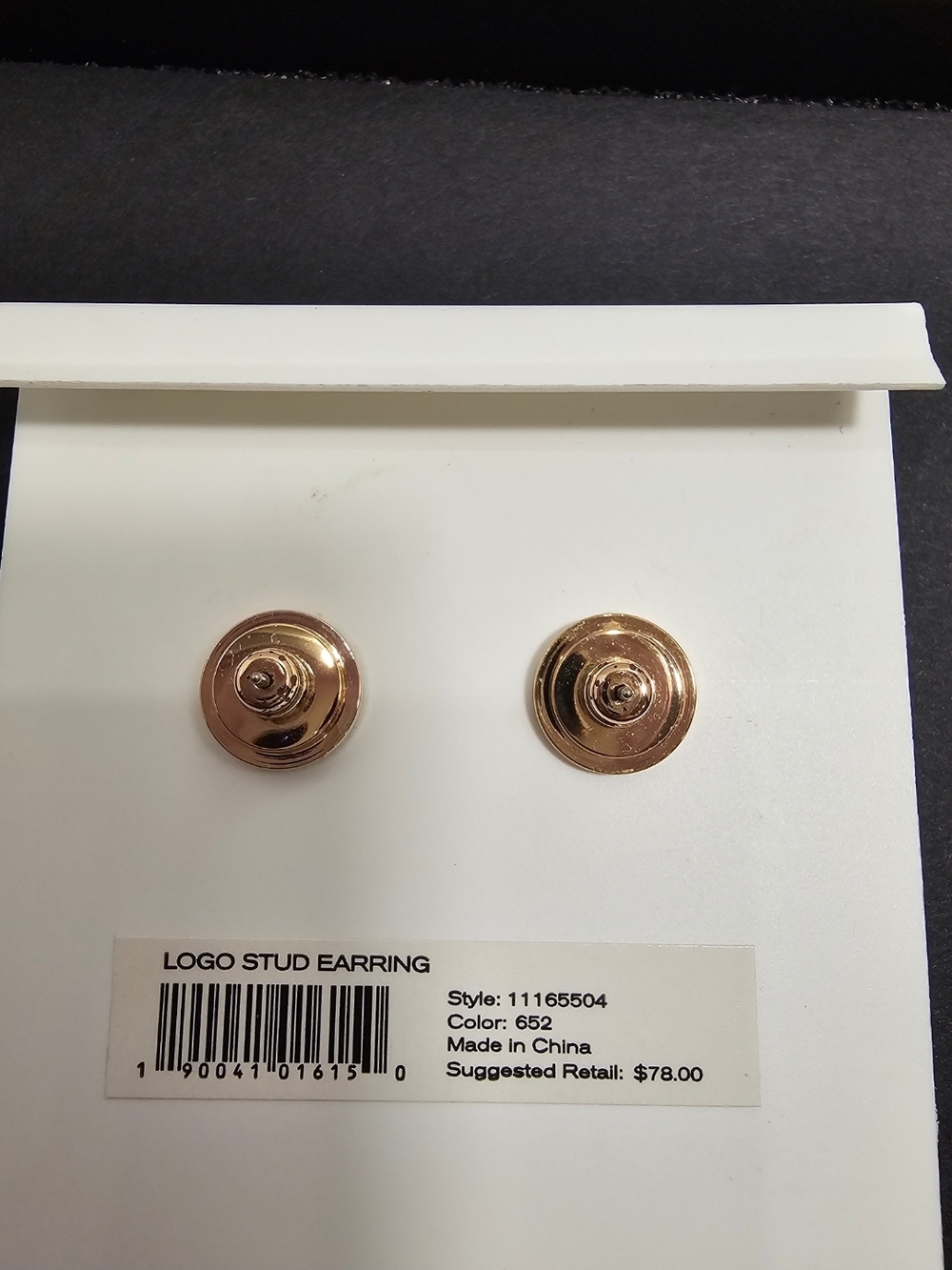 SOLD - Auth. Tory Burch Miller Logo Stud Earrings in Rose Gold - Lile New - Picture 5 of 6